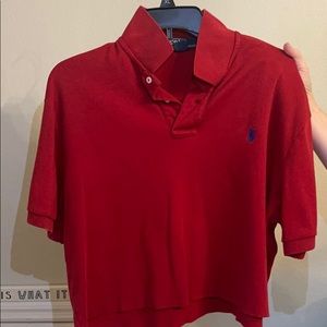 Red Cropped Polo